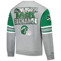 New York Jets All Over 4.0 Vintage Logo Pullover Sweatshirt - Heather Gray sale