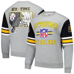 Pittsburgh Steelers All Over 4.0 Vintage Logo Pullover Sweatshirt - Heather Gray on sale