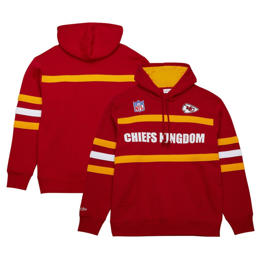 Kansas City Chiefs Vintage Logo Head Coach Fleece Pullover Hoodie - Red cheap
