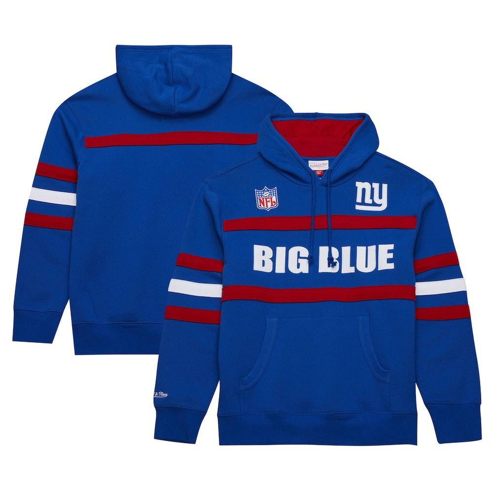 New York Giants Vintage Logo Head Coach Fleece Pullover Hoodie - Royal cheap