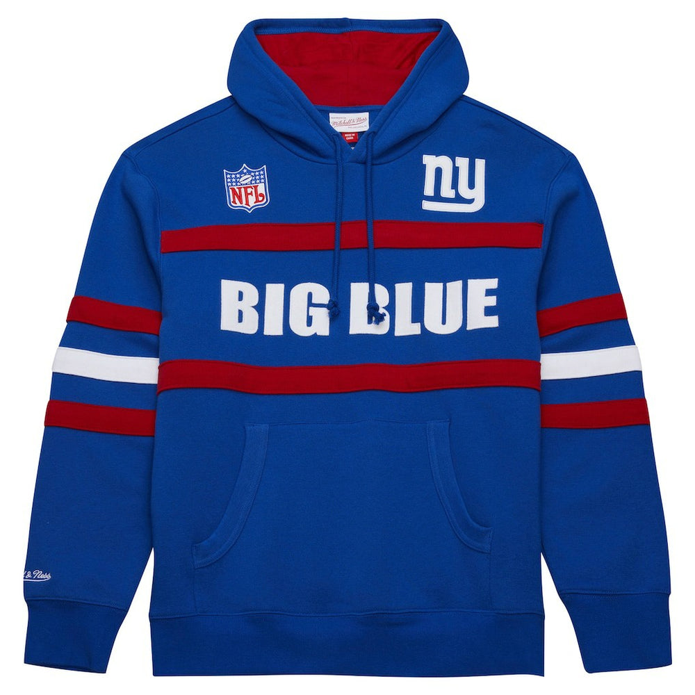New York Giants Vintage Logo Head Coach Fleece Pullover Hoodie - Royal cheap