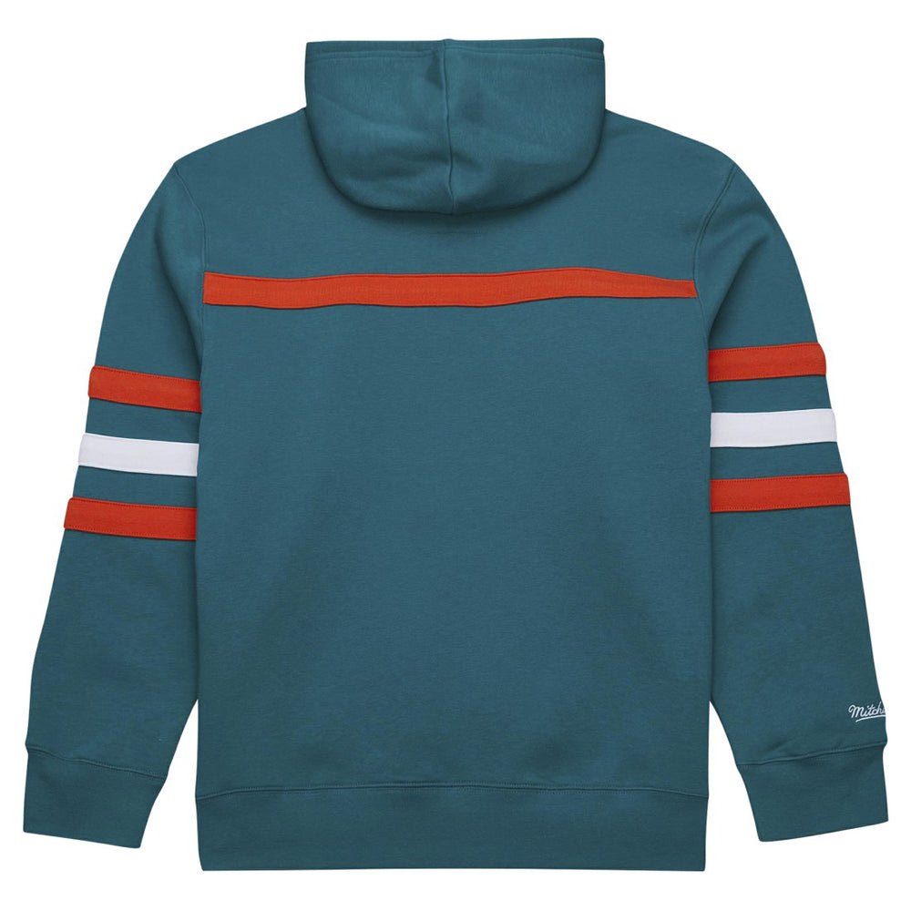 Miami Dolphins Vintage Logo Head Coach Fleece Pullover Hoodie - Aqua on sale