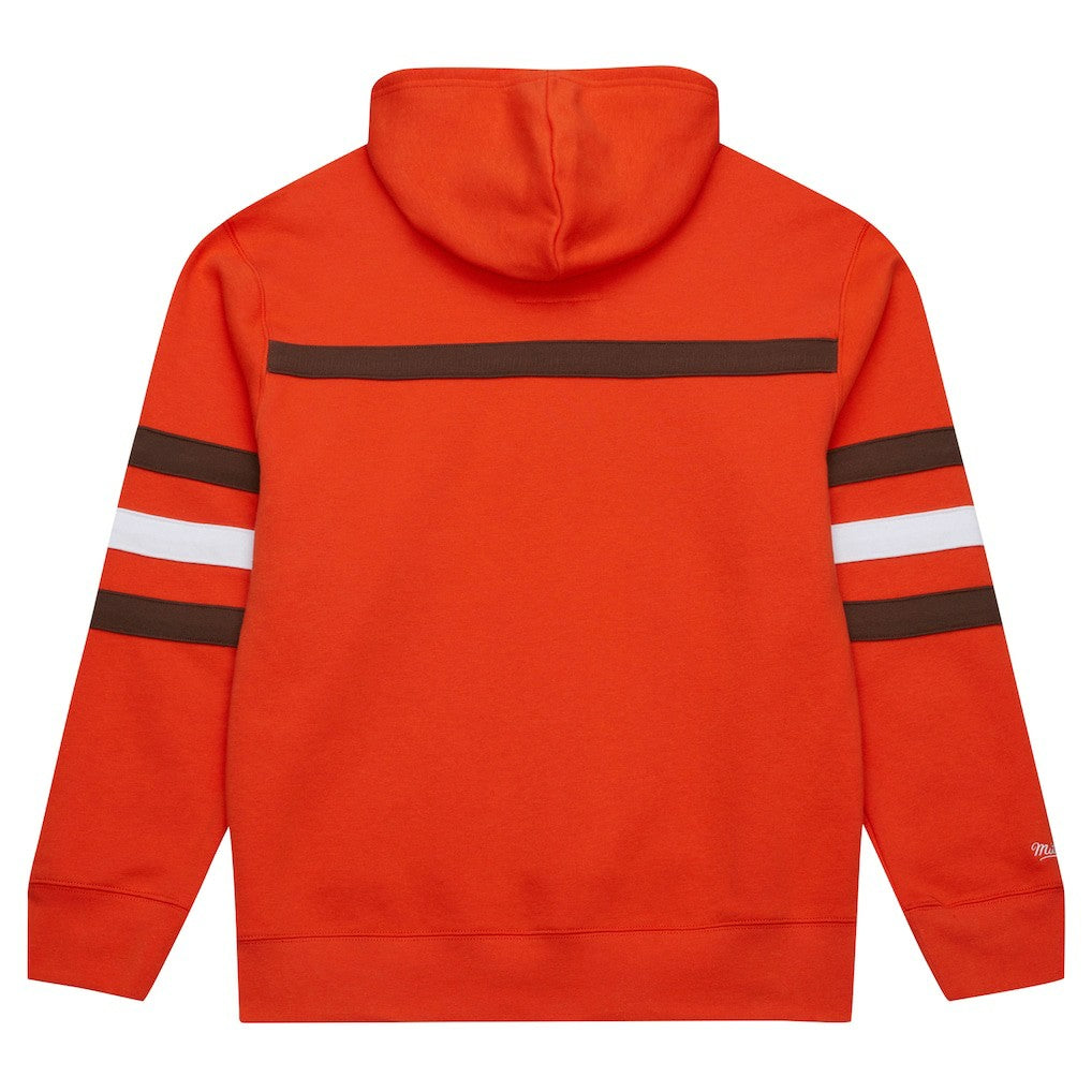 Cleveland Browns Vintage Logo Head Coach Fleece Pullover Hoodie - Orange on sale