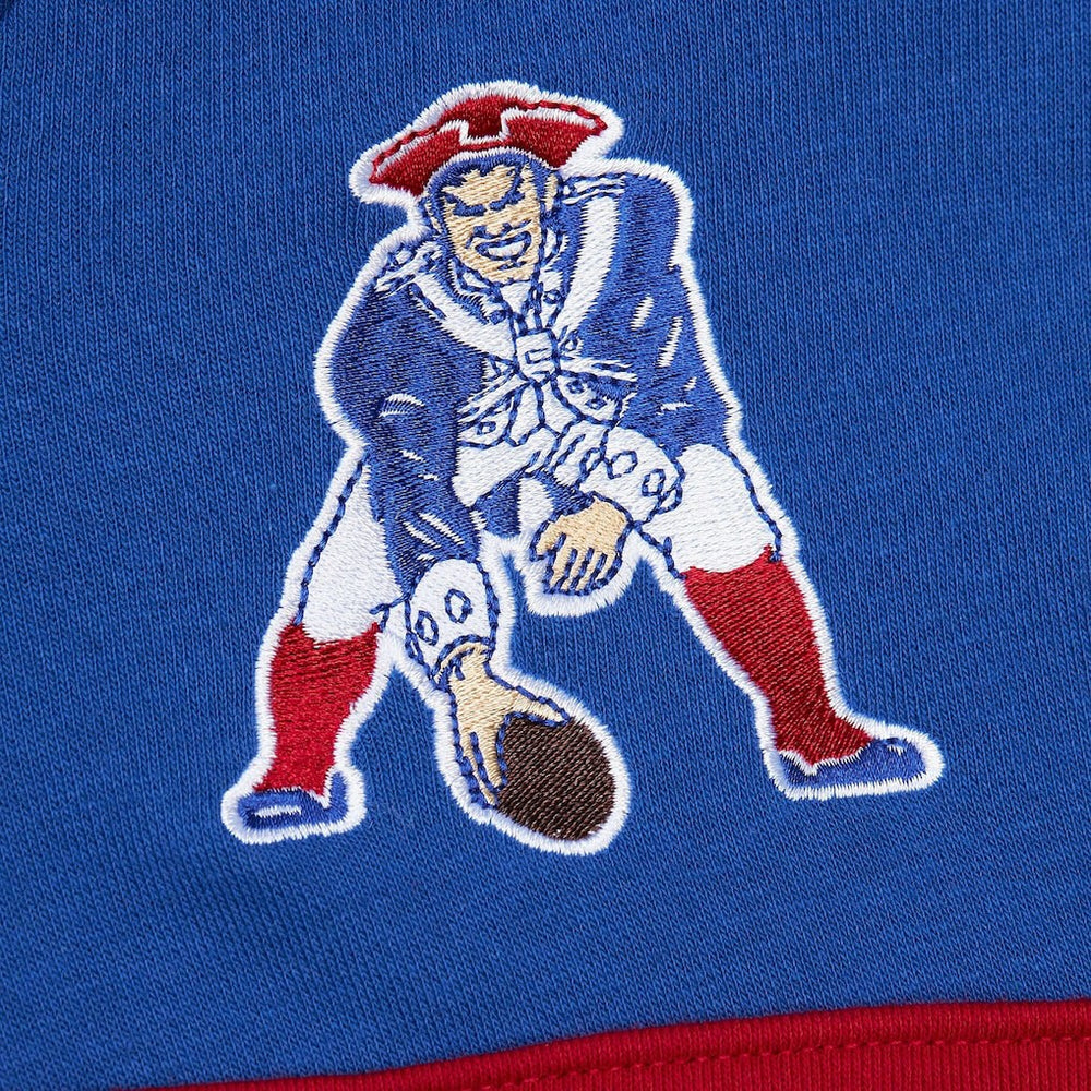 New England Patriots Vintage Logo Head Coach Fleece Pullover Hoodie - Royal cheap