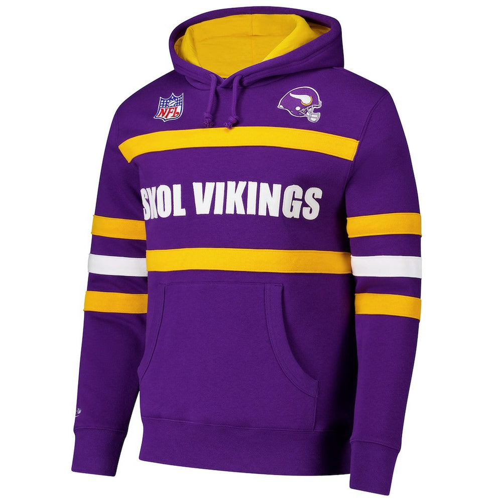 Minnesota Vikings Vintage Logo Head Coach Fleece Pullover Hoodie - Purple cheap