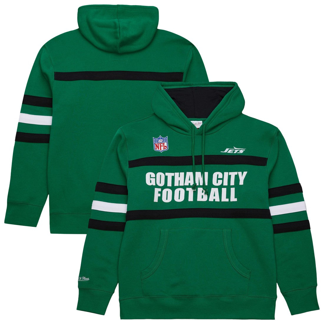 New York Jets Vintage Logo Head Coach Fleece Pullover Hoodie - Kelly Green sale