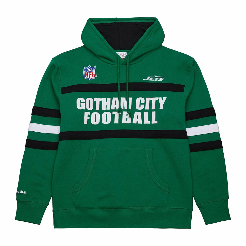 New York Jets Vintage Logo Head Coach Fleece Pullover Hoodie - Kelly Green sale