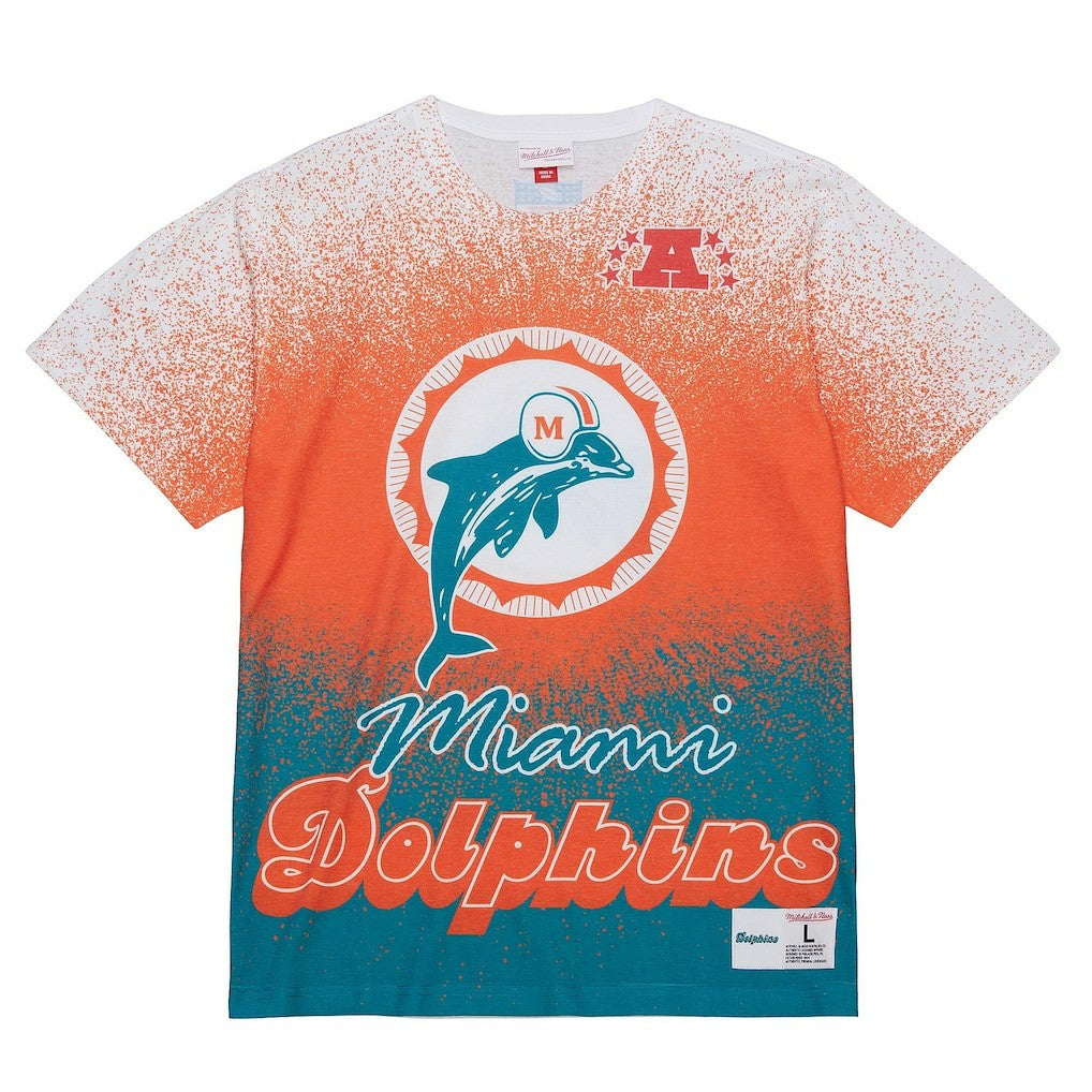 Miami Dolphins Team Burst Vintage Logo T-Shirt - White on sale