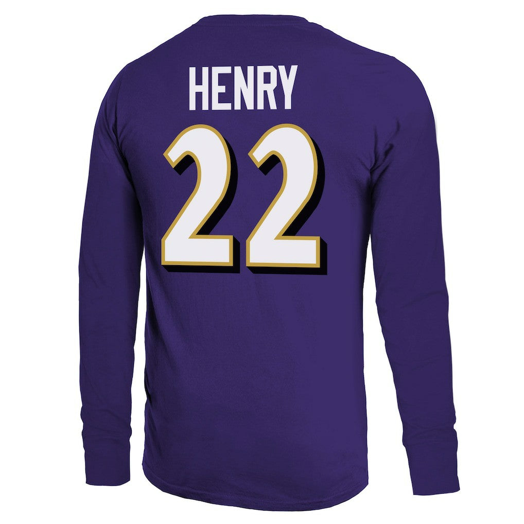 Derrick Henry Baltimore Ravens Majestic Threads Name & Number Long Sleeve T-Shirt - Purple for sale