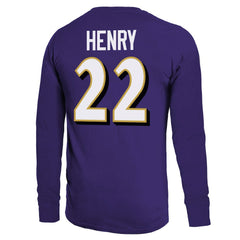 Derrick Henry Baltimore Ravens Majestic Threads Name & Number Long Sleeve T-Shirt - Purple for sale