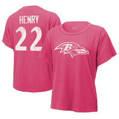 Derrick Henry Baltimore Ravens Majestic Threads Women's Name & Number T-Shirt - Pink online
