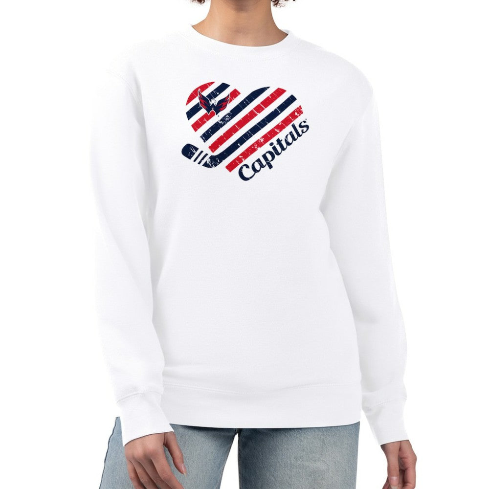 Washington Capitals G-III 4Her by Carl Banks Women's Heart Graphic Pullover Sweatshirt - White Sweatshirts