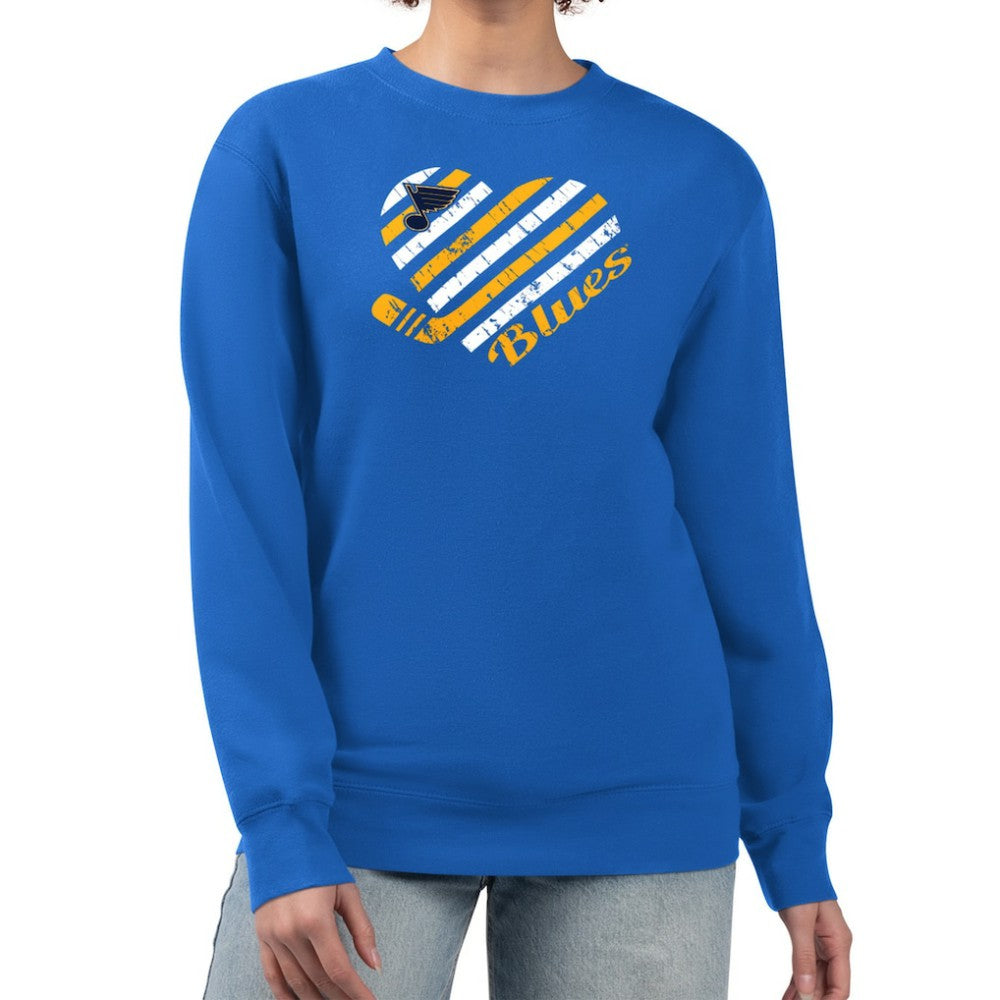 St. Louis Blues G-III 4Her by Carl Banks Women's Heart Graphic Pullover Sweatshirt - Blue Sweatshirts