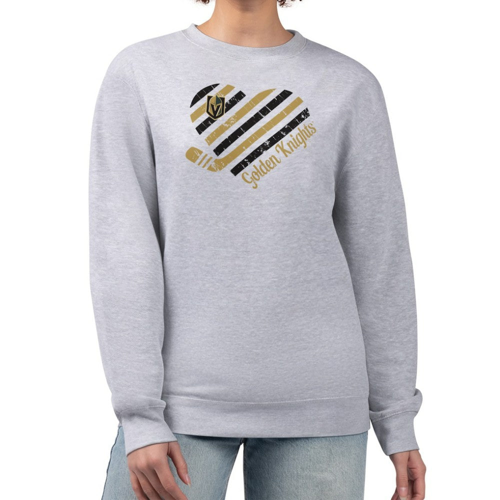 Vegas Golden Knights G-III 4Her by Carl Banks Women's Heart Graphic Pullover Sweatshirt - Heather Gray Sweatshirts