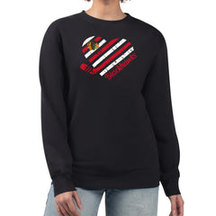 Chicago Blackhawks G-III 4Her by Carl Banks Women's Heart Graphic Pullover Sweatshirt - Black Sweatshirts