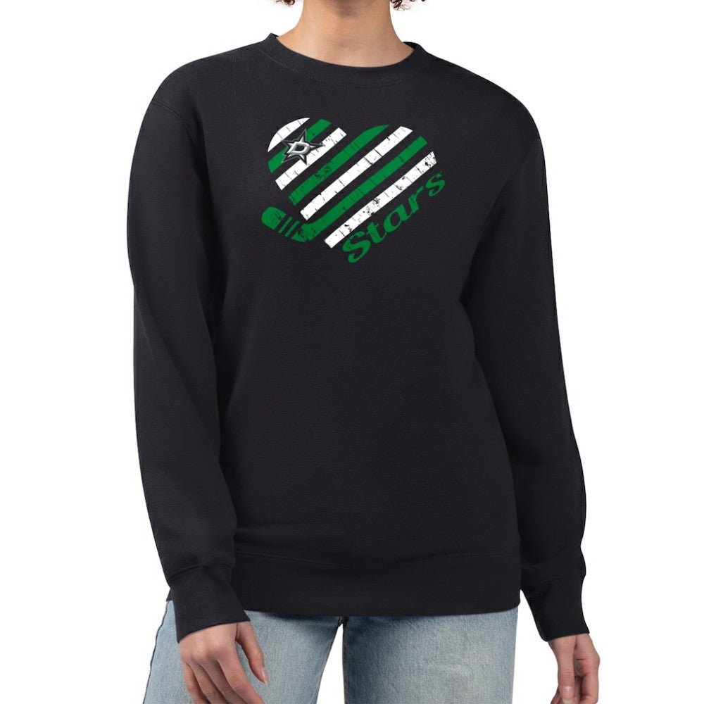 Dallas Stars G-III 4Her by Carl Banks Women's Heart Graphic Pullover Sweatshirt - Black Sweatshirts