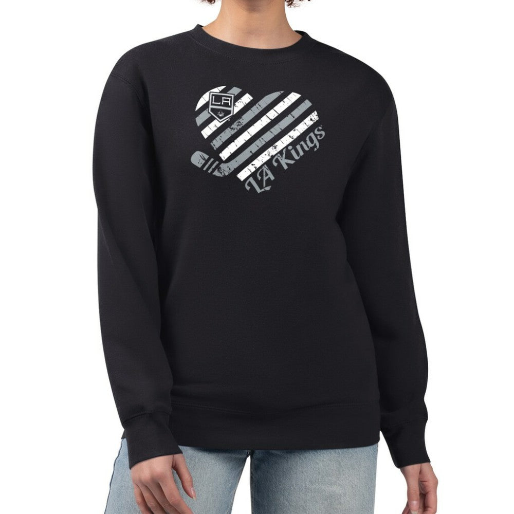 Los Angeles Kings G-III 4Her by Carl Banks Women's Heart Graphic Pullover Sweatshirt - Black Sweatshirts
