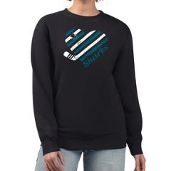 San Jose Sharks G-III 4Her by Carl Banks Women's Heart Graphic Pullover Sweatshirt - Black Sweatshirts