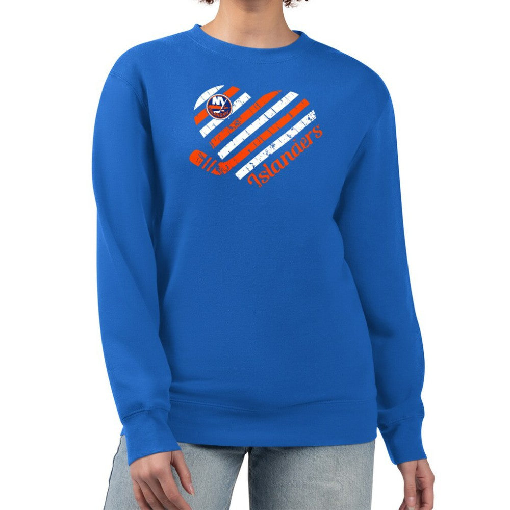 New York Islanders G-III 4Her by Carl Banks Women's Heart Graphic Pullover Sweatshirt - Royal Sweatshirts