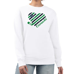 Vancouver Canucks G-III 4Her by Carl Banks Women's Heart Graphic Pullover Sweatshirt - White Sweatshirts