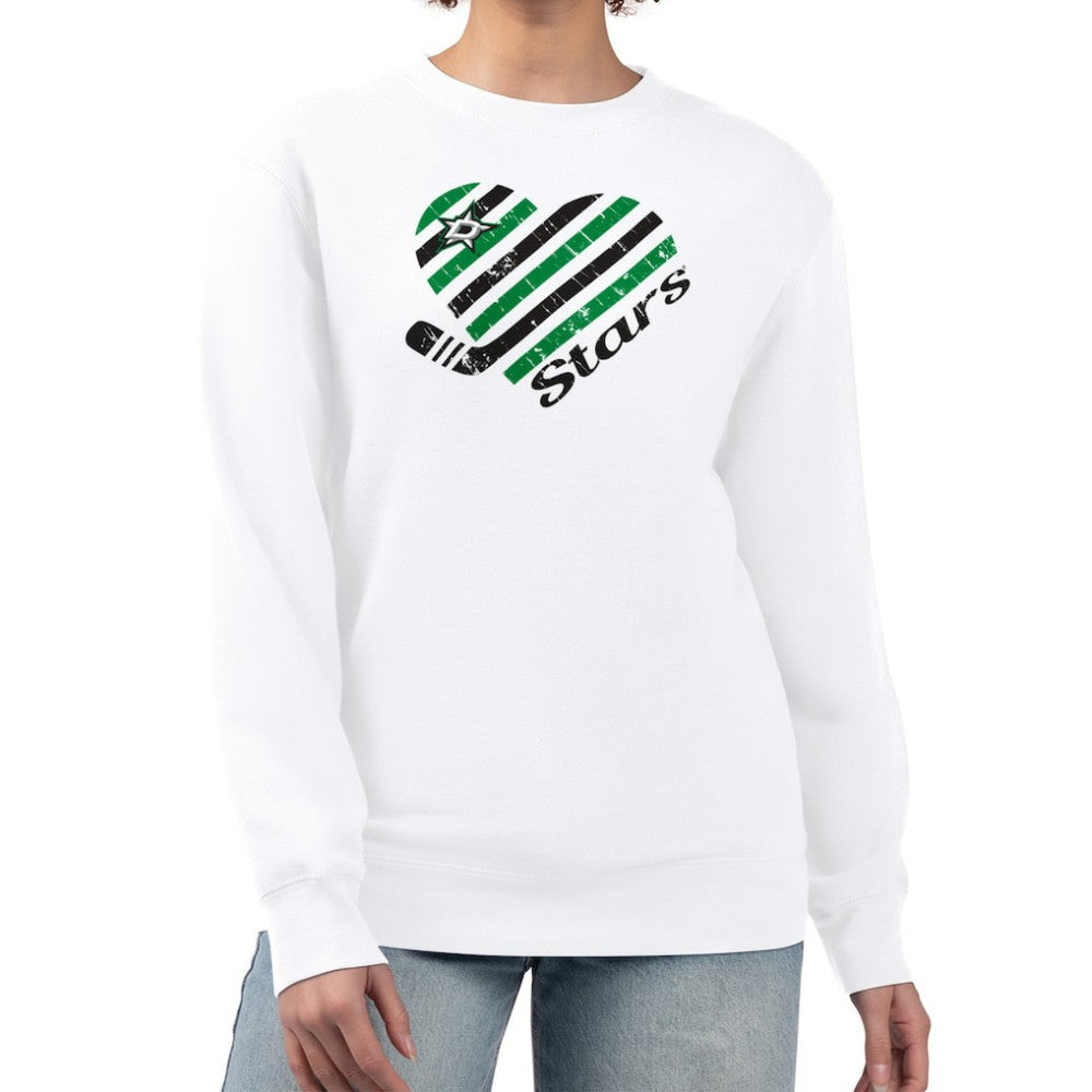 Dallas Stars G-III 4Her by Carl Banks Women's Heart Graphic Pullover Sweatshirt - White Sweatshirts