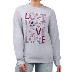 Colorado Avalanche G-III 4Her by Carl Banks Women's Lots Of Love Team Logo Graphic Pullover Sweatshirt - Heather Gray Sweatshirts