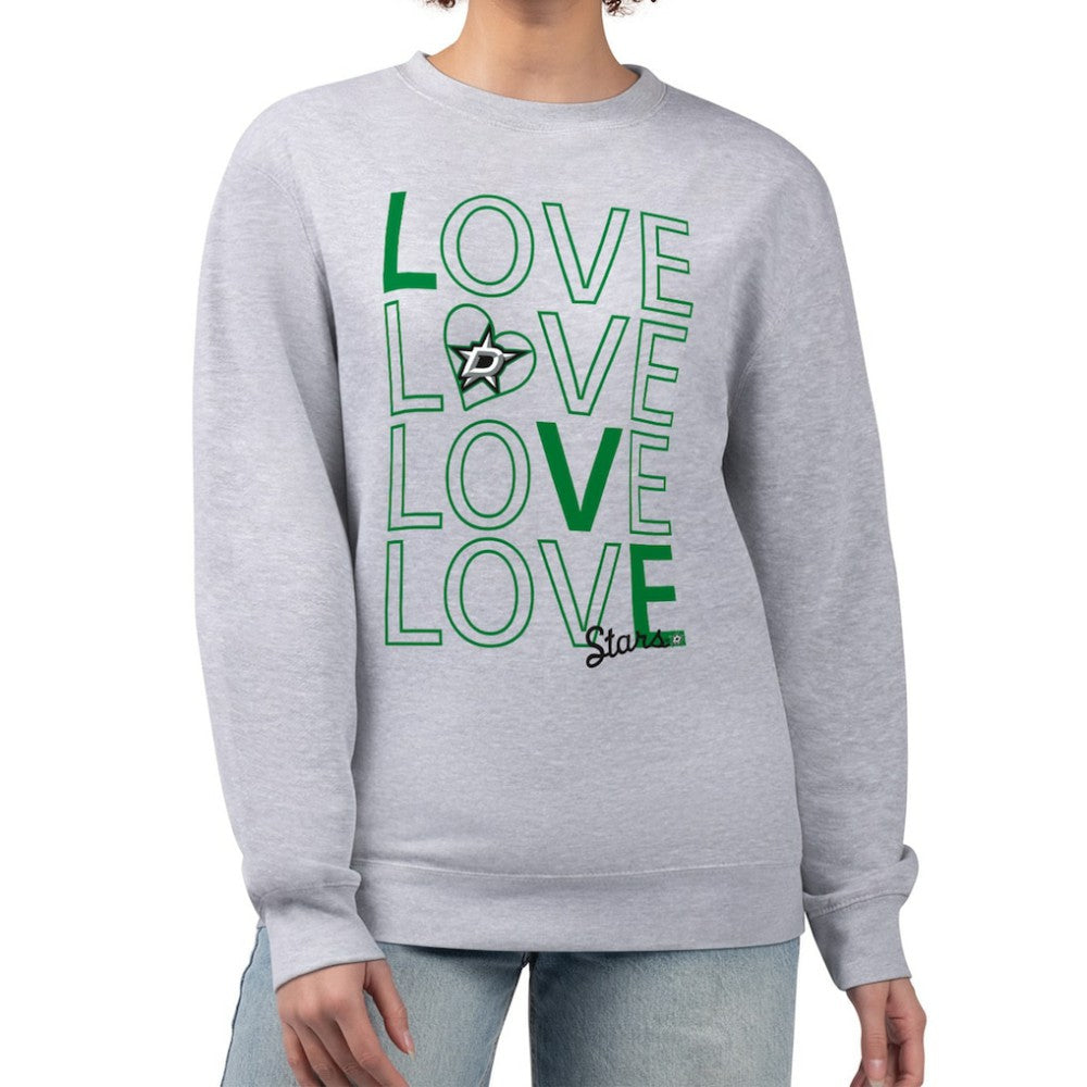 Dallas Stars G-III 4Her by Carl Banks Women's Lots Of Love Team Logo Graphic Pullover Sweatshirt - Heather Gray Sweatshirts