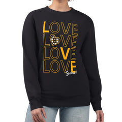 Boston Bruins G-III 4Her by Carl Banks Women's Lots Of Love Team Logo Graphic Pullover Sweatshirt - Black Sweatshirts