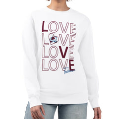 Colorado Avalanche G-III 4Her by Carl Banks Women's Lots Of Love Team Logo Graphic Pullover Sweatshirt - White Sweatshirts