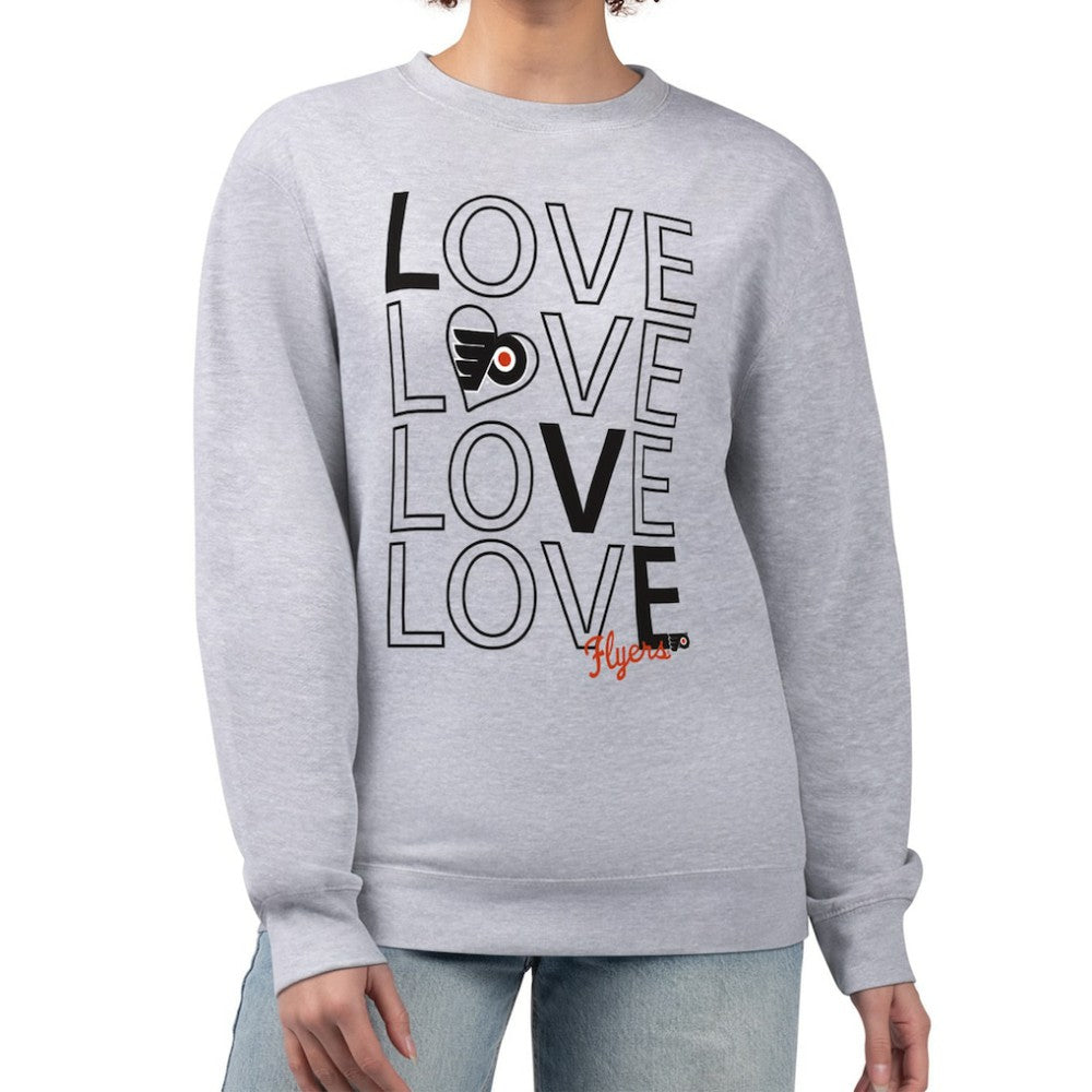 Philadelphia Flyers G-III 4Her by Carl Banks Women's Lots Of Love Team Logo Graphic Pullover Sweatshirt - Heather Gray Sweatshirts