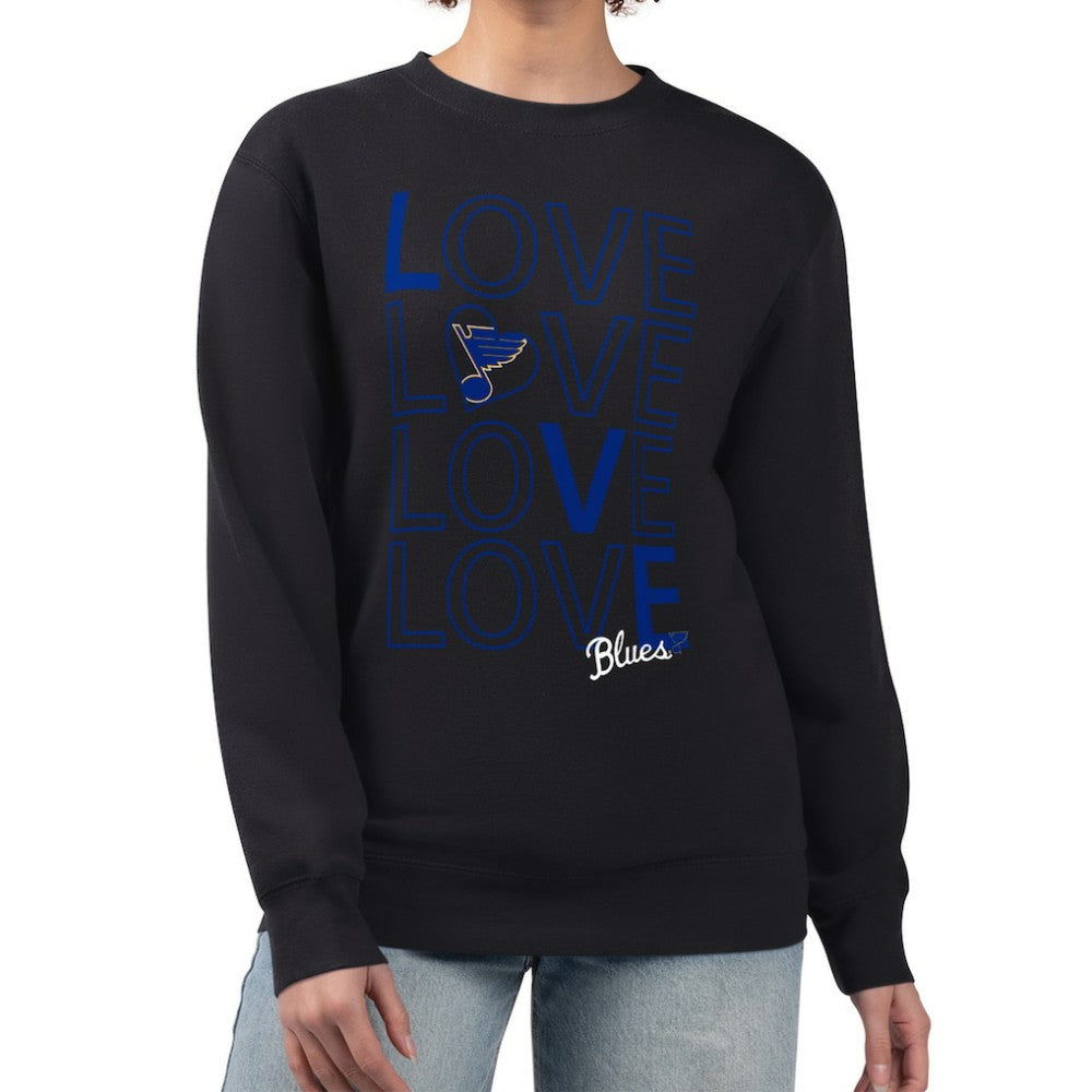 St. Louis Blues G-III 4Her by Carl Banks Women's Lots Of Love Team Logo Graphic Pullover Sweatshirt - Black Sweatshirts