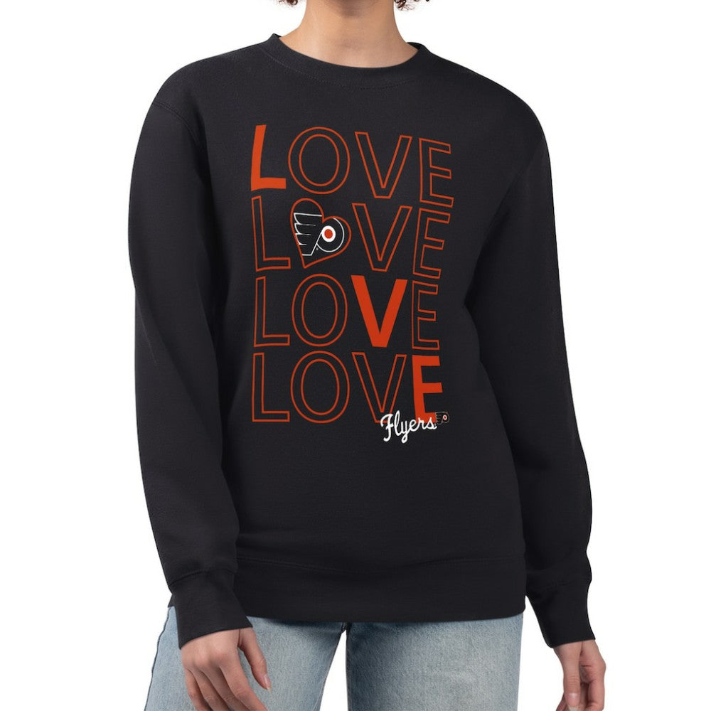 Philadelphia Flyers G-III 4Her by Carl Banks Women's Lots Of Love Team Logo Graphic Pullover Sweatshirt - Black Sweatshirts