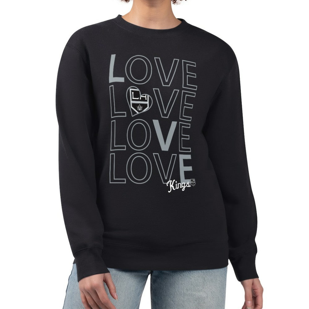 Los Angeles Kings G-III 4Her by Carl Banks Women's Lots Of Love Team Logo Graphic Pullover Sweatshirt - Black Sweatshirts
