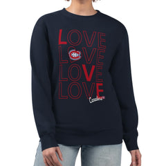 Montreal Canadiens G-III 4Her by Carl Banks Women's Lots Of Love Team Logo Graphic Pullover Sweatshirt - Navy Sweatshirts