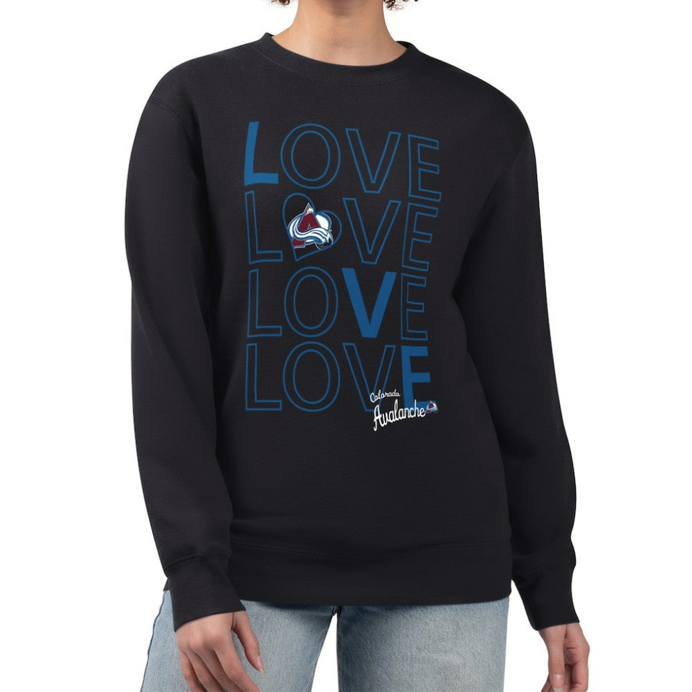 Colorado Avalanche G-III 4Her by Carl Banks Women's Lots Of Love Team Logo Graphic Pullover Sweatshirt - Black Sweatshirts