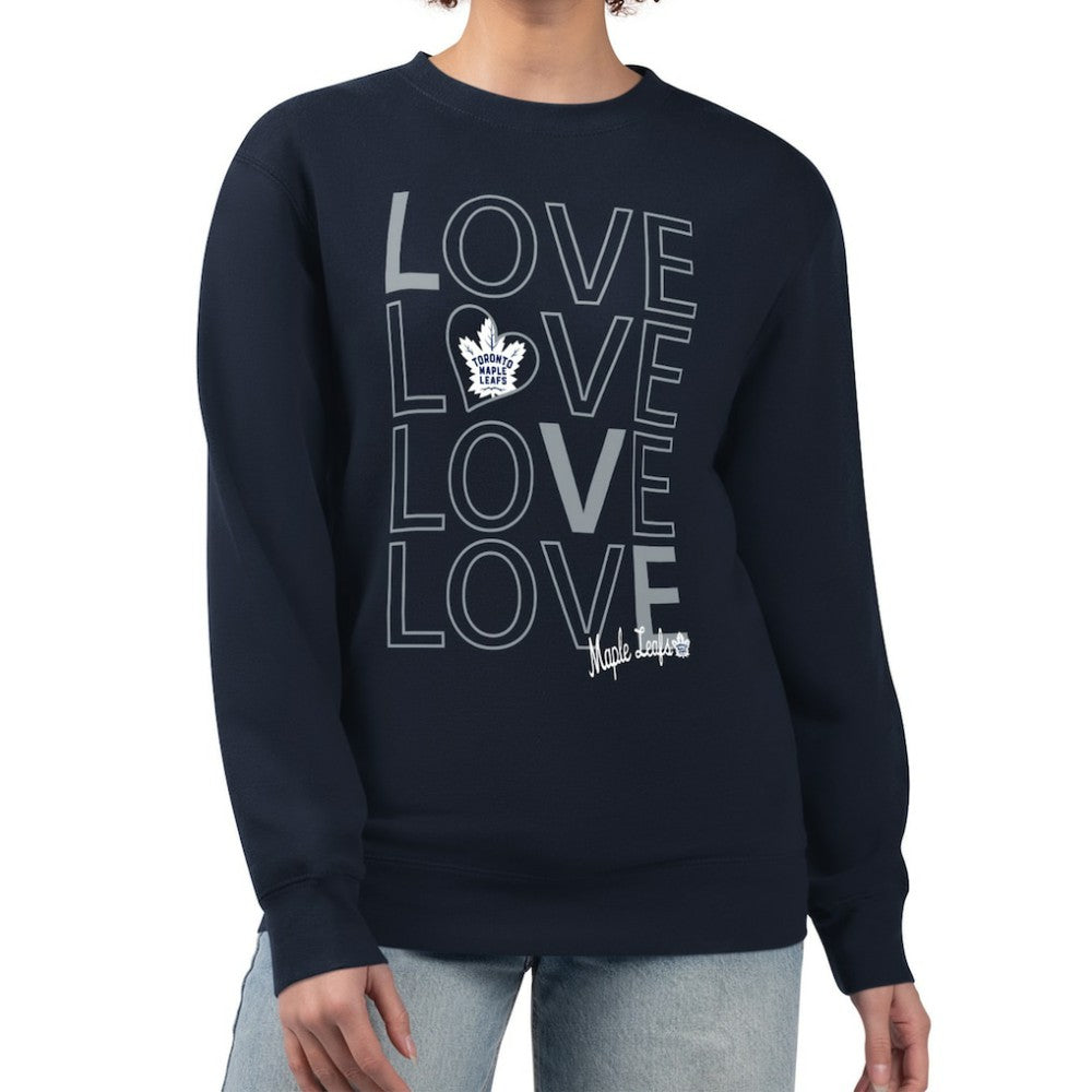 Toronto Maple Leafs G-III 4Her by Carl Banks Women's Lots Of Love Team Logo Graphic Pullover Sweatshirt - Navy Sweatshirts