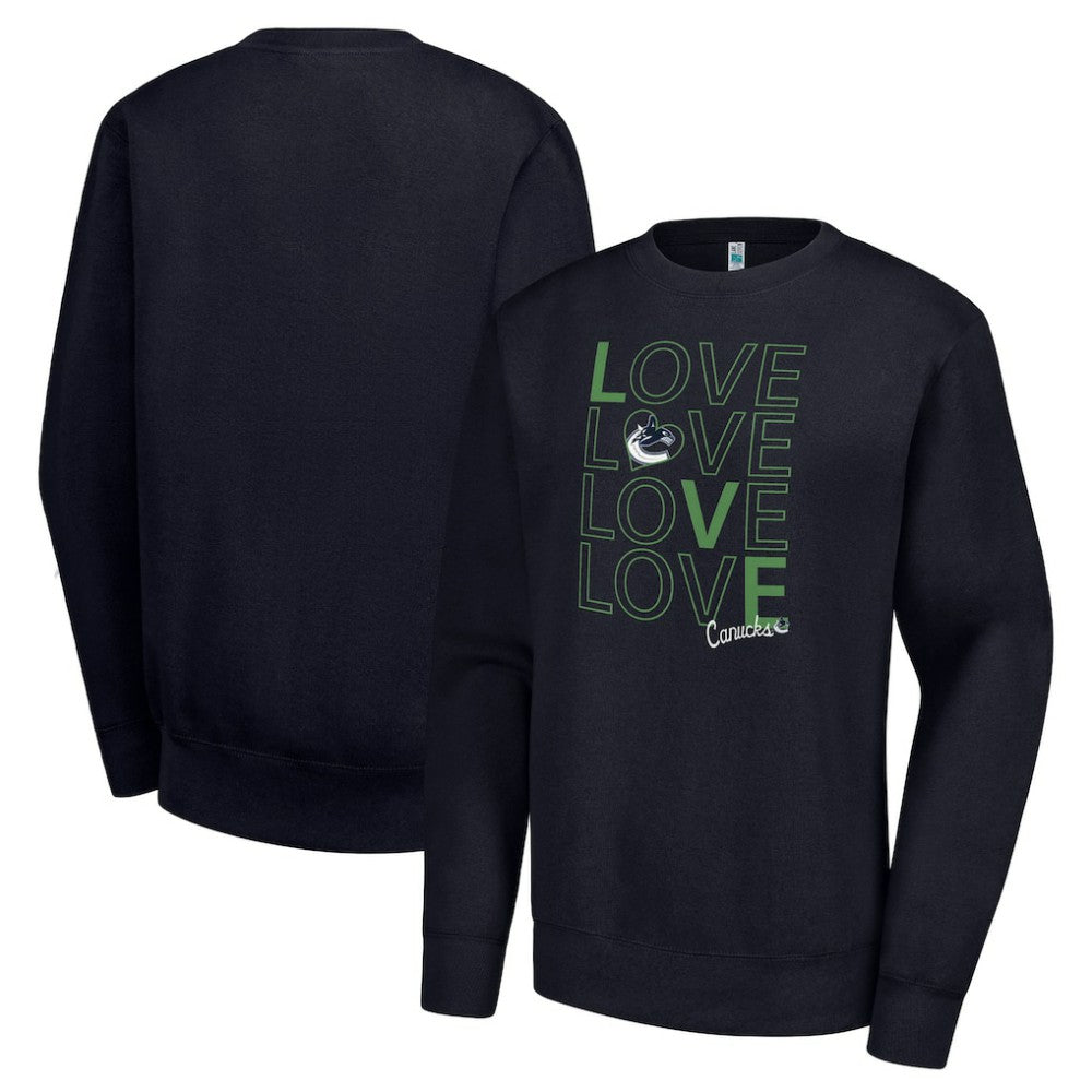 Vancouver Canucks G-III 4Her by Carl Banks Women's Lots Of Love Team Logo Graphic Pullover Sweatshirt - Navy Sweatshirts