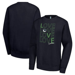 Vancouver Canucks G-III 4Her by Carl Banks Women's Lots Of Love Team Logo Graphic Pullover Sweatshirt - Navy Sweatshirts