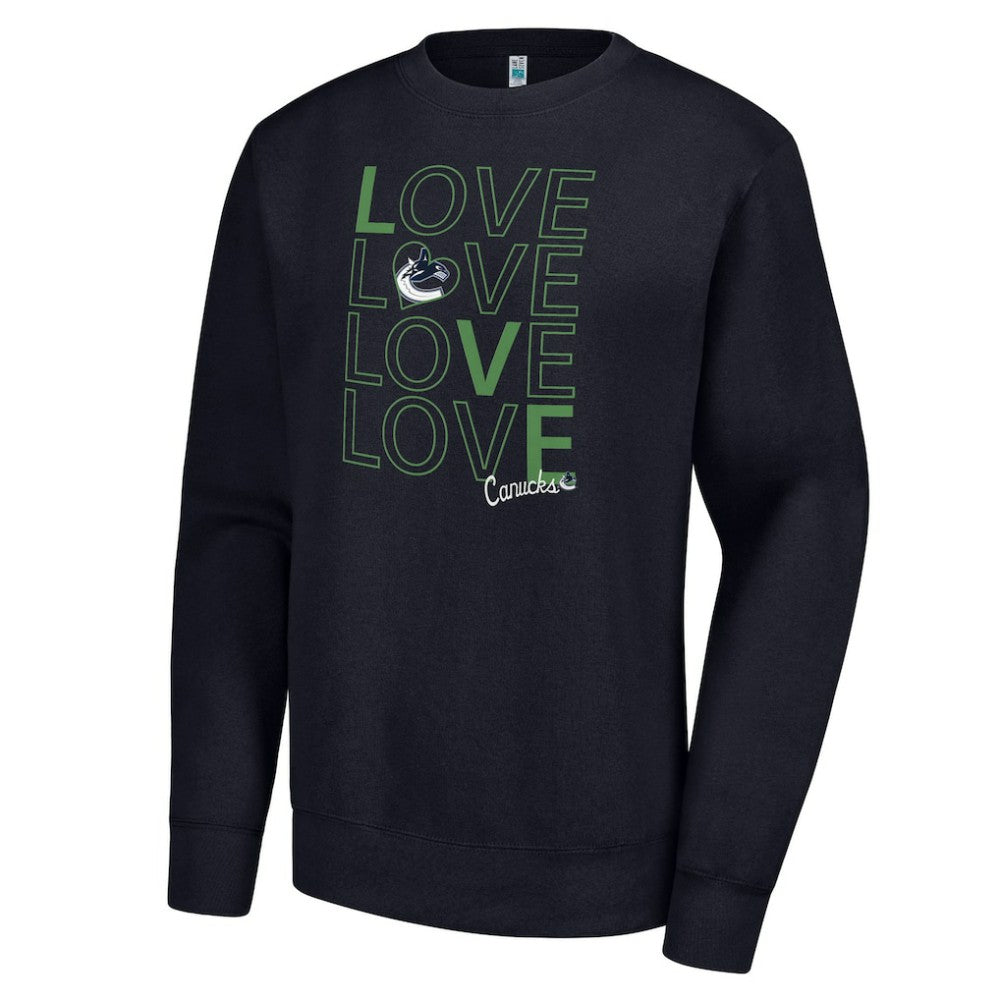Vancouver Canucks G-III 4Her by Carl Banks Women's Lots Of Love Team Logo Graphic Pullover Sweatshirt - Navy Sweatshirts