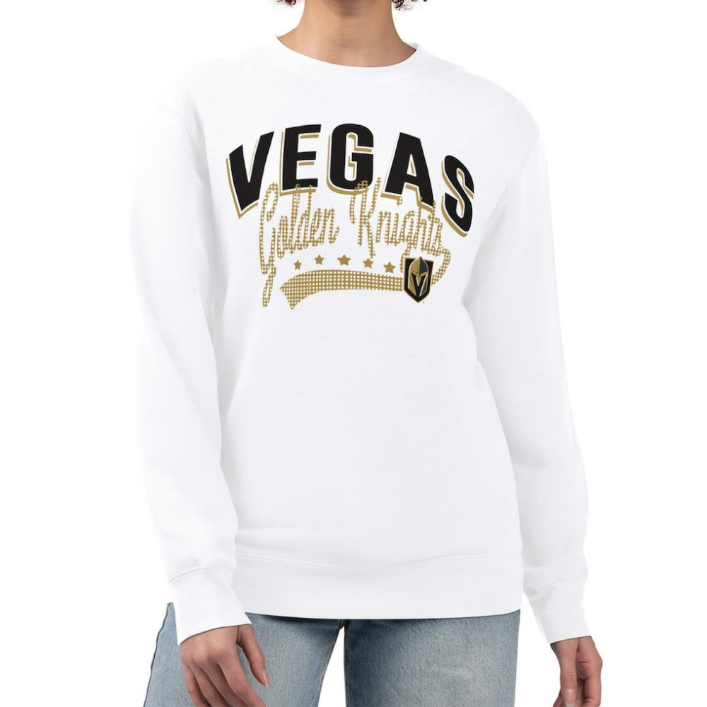 Vegas Golden Knights G-III 4Her by Carl Banks Women's Filigree Team Graphic Fleece Pullover Sweatshirt - White Sweatshirts