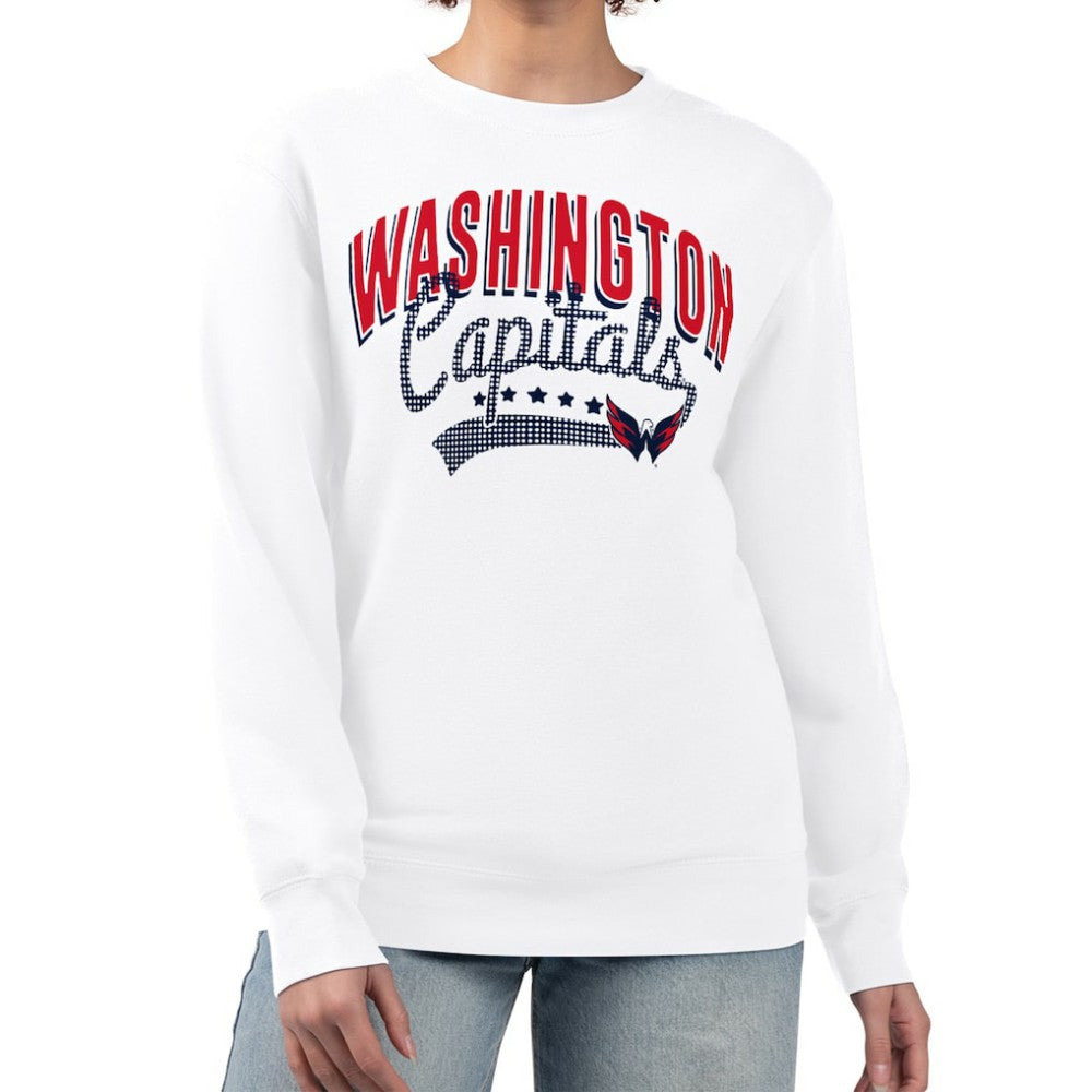 Washington Capitals G-III 4Her by Carl Banks Women's Filigree Team Graphic Fleece Pullover Sweatshirt - White Sweatshirts