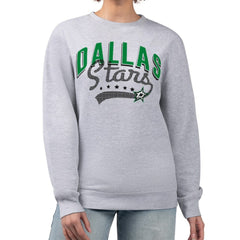 Dallas Stars G-III 4Her by Carl Banks Women's Filigree Team Graphic Fleece Pullover Sweatshirt - Heather Gray Sweatshirts