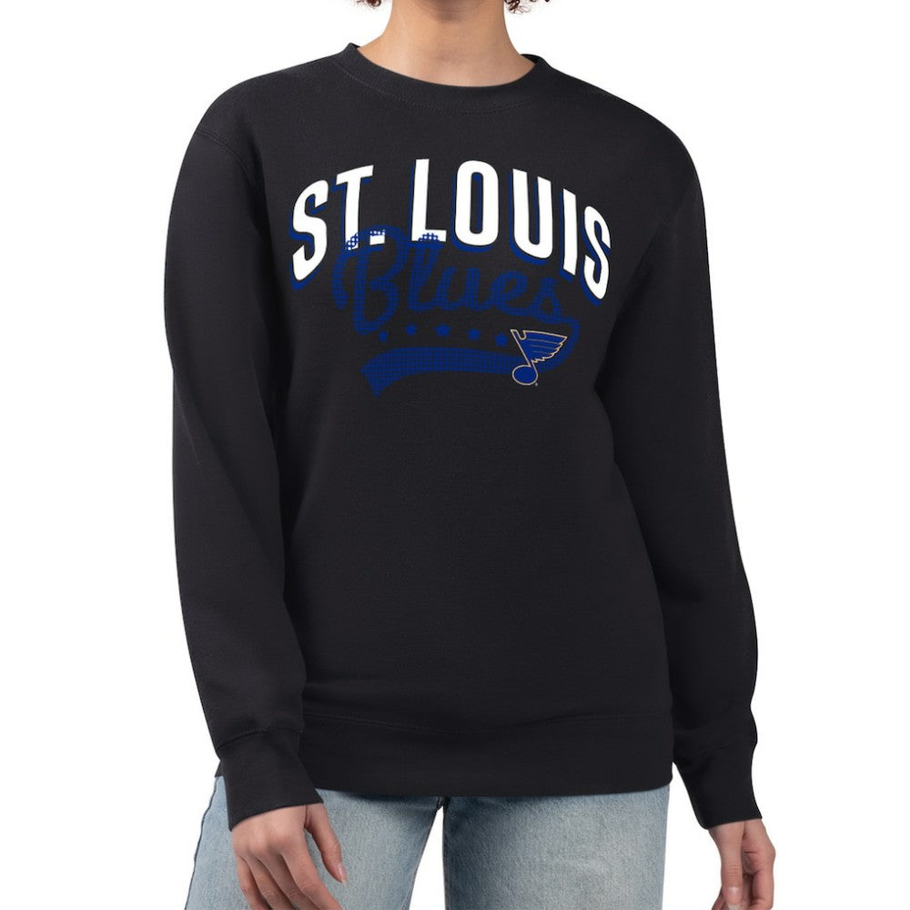 St. Louis Blues G-III 4Her by Carl Banks Women's Filigree Team Graphic Fleece Pullover Sweatshirt - Black Sweatshirts