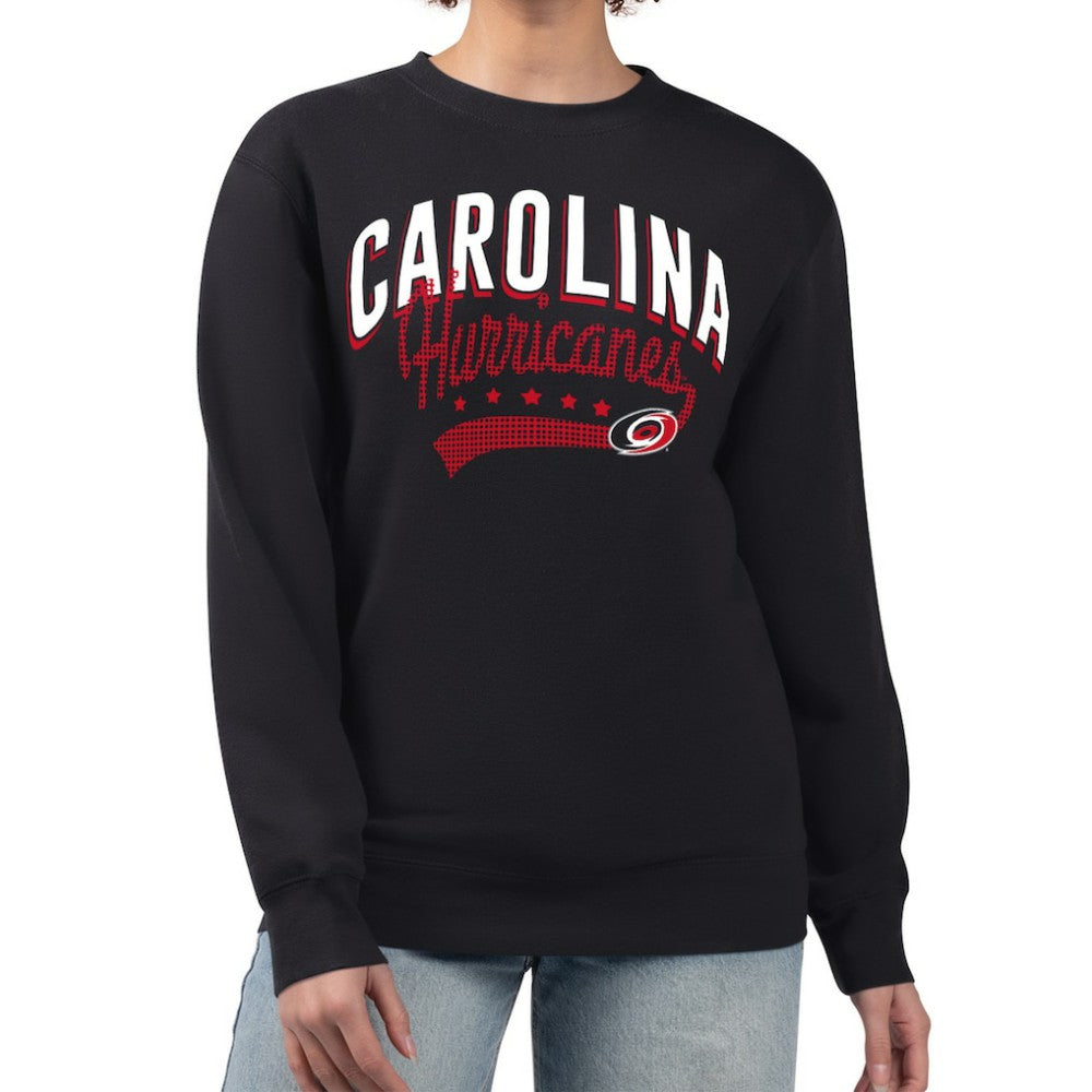 Carolina Hurricanes G-III 4Her by Carl Banks Women's Filigree Team Graphic Fleece Pullover Sweatshirt - Black Sweatshirts