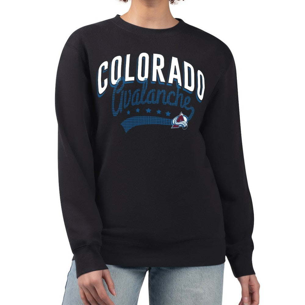 Colorado Avalanche G-III 4Her by Carl Banks Women's Filigree Team Graphic Fleece Pullover Sweatshirt - Black Sweatshirts