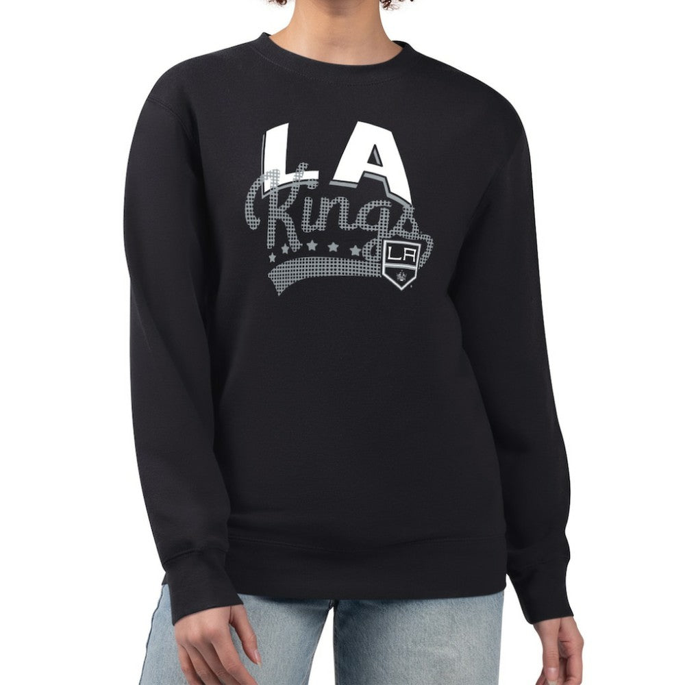 Los Angeles Kings G-III 4Her by Carl Banks Women's Filigree Team Graphic Fleece Pullover Sweatshirt - Black Sweatshirts