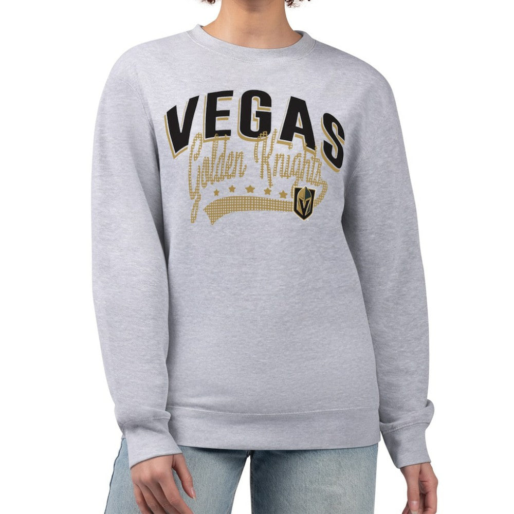 Vegas Golden Knights G-III 4Her by Carl Banks Women's Filigree Team Graphic Fleece Pullover Sweatshirt - Heather Gray Sweatshirts