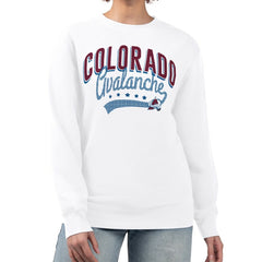 Colorado Avalanche G-III 4Her by Carl Banks Women's Filigree Team Graphic Fleece Pullover Sweatshirt - White Sweatshirts