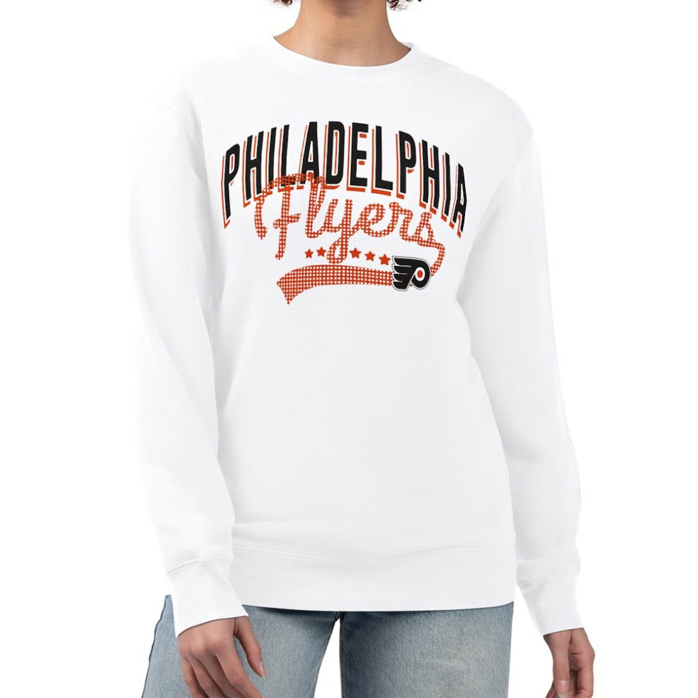 Philadelphia Flyers G-III 4Her by Carl Banks Women's Filigree Team Graphic Fleece Pullover Sweatshirt - White Sweatshirts
