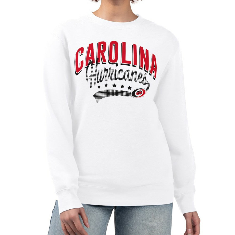 Carolina Hurricanes G-III 4Her by Carl Banks Women's Filigree Team Graphic Fleece Pullover Sweatshirt - White Sweatshirts